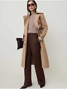 NWT Ann Taylor The Long Belted Trench Coat